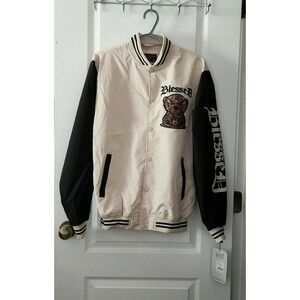 Seven Souls Mens Varsity Style Jacket BLESSED Success Comes With PURPOSE Bear  M